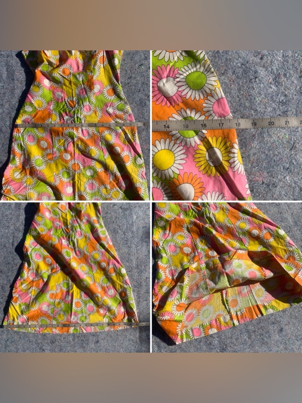 Insanely good vintage 60s 70s mod neon bright floral cotton casual party dress - Picture 11 of 16